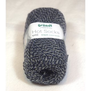 Sockenwolle Hot Socks uni 50 27 = marine-grau-mouliné